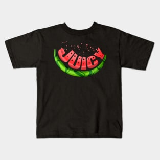 Watermelon Is Juicy And Tasty. Vegetarian - Go Vegan Kids T-Shirt